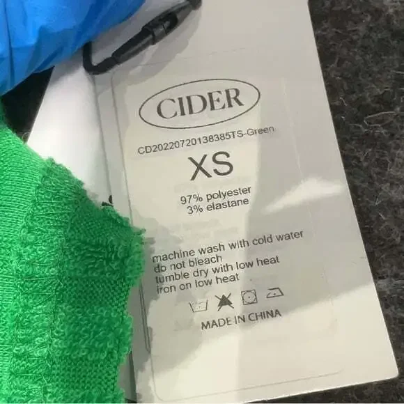 Cider Green Terry Cloth Crop Top New - Picture 5 of 7